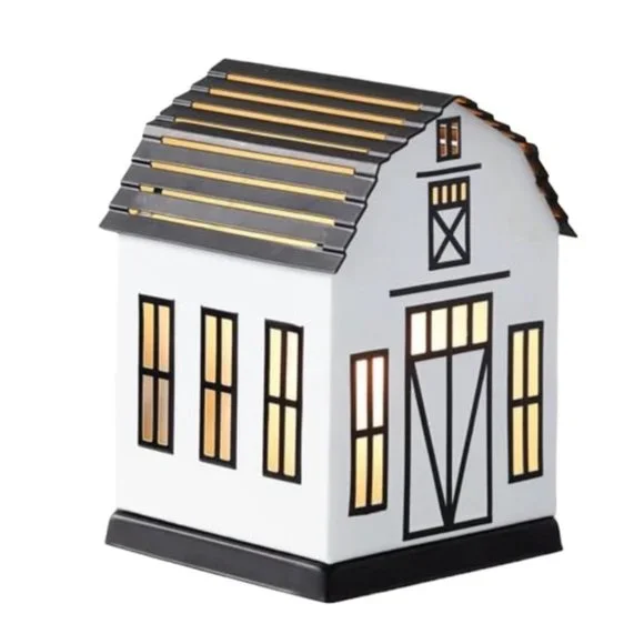 Farmhouse Barn Wax Warmer Full Size Metal Lights Up - Picture 2 of 13